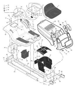 Chassis And Hood Diagram and Parts List for 385015X50A 2003 Briggs and Stratton Lawn Tractor